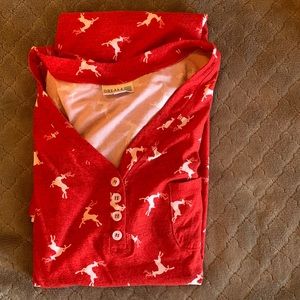 Winter Christmas Reindeer Pajama Dress. Lularoe Kymbrie.
